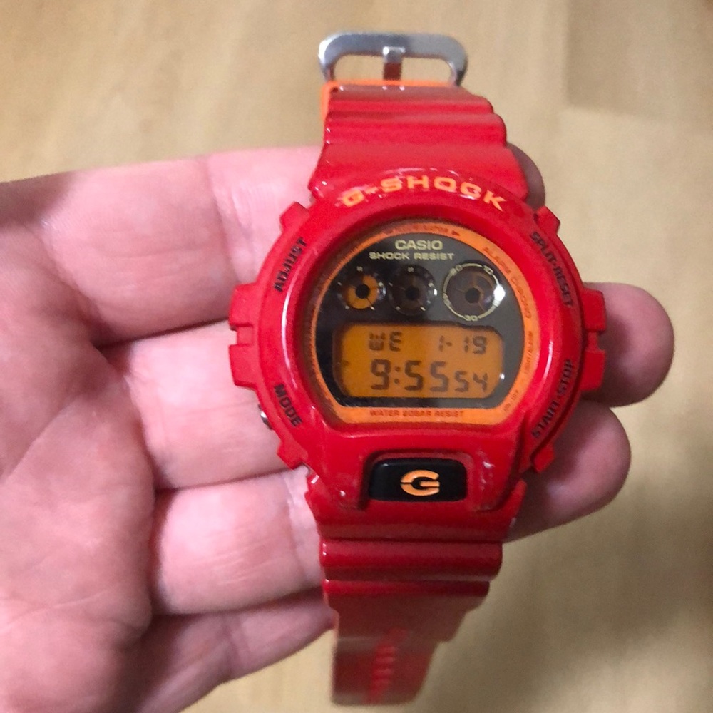 Red mens G shock watch